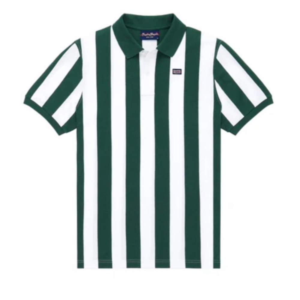 Rowing Blazers Striped Green and White Polo Shirt